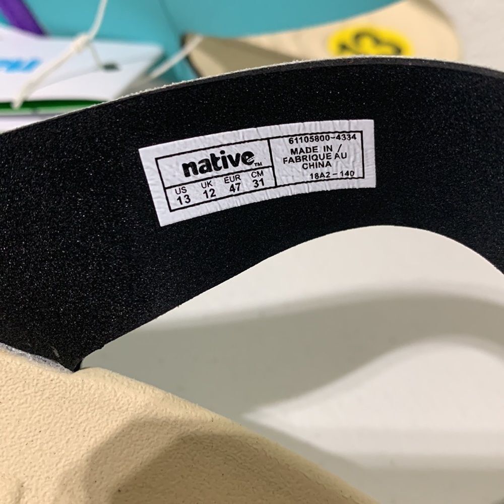 Native Sandals Sz US 13 EUR‎ 47 NWT - Picture 6 of 9